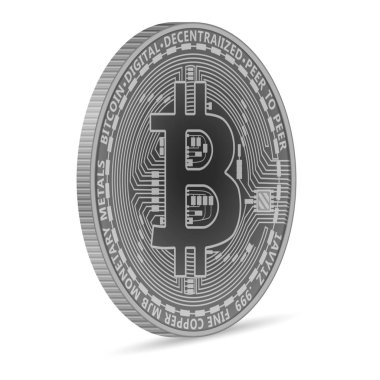 Bitcoin sikke üzerinde beyaz