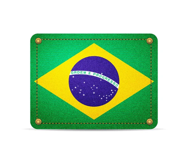 Denim Brazilië vlag — Stockvector