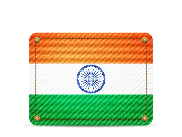 Bandeira de Denim Índia — Vetor de Stock