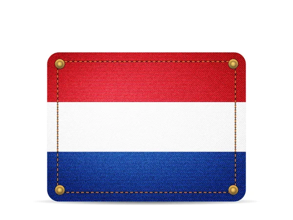 デニムのオランダの国旗 — ストックベクタ