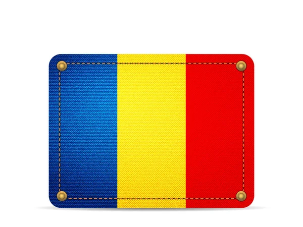 Bandeira de Denim Romania —  Vetores de Stock