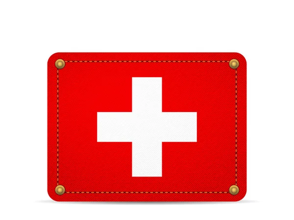 Прапор Швейцарії джинсового — стоковий вектор