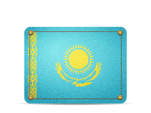 Denim Kazakhstan flag — Stock Vector