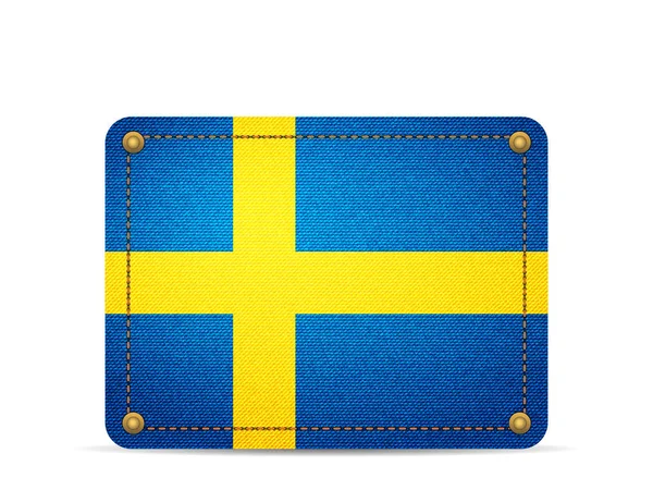 Vlajka Švédsko džínovina — Stockový vektor