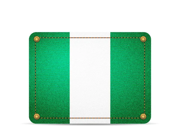 Denim Nigeria flagga — Stock vektor