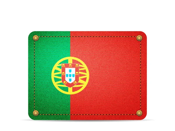 Bandeira de Denim Portugal — Vetor de Stock