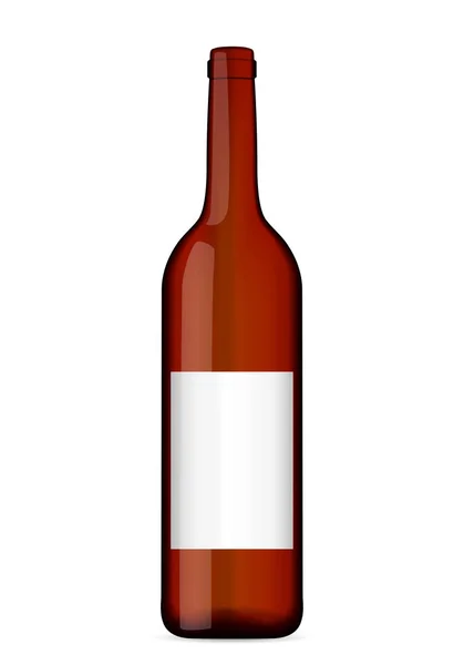 Пляшка вина на білому — стоковий вектор