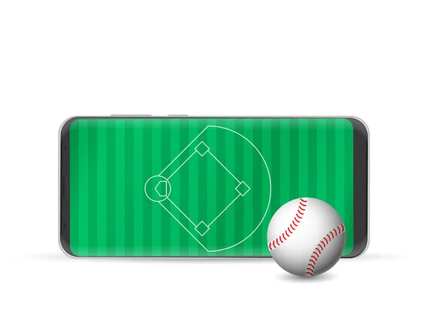 Beisebol telefone inteligente —  Vetores de Stock