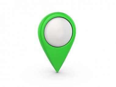 Beyaz üzerine harita işareti