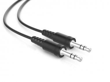 Beyaz üzerine stereo jak