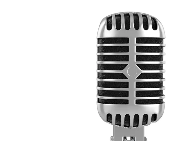 Beyaz Retro mikrofon — Stok fotoğraf
