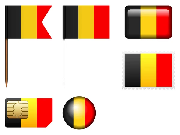 Набір Прапор Бельгії — стоковий вектор