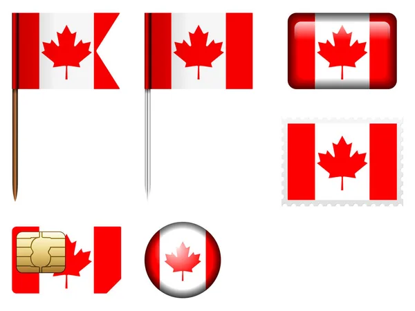 Canada flag set — Stock Vector