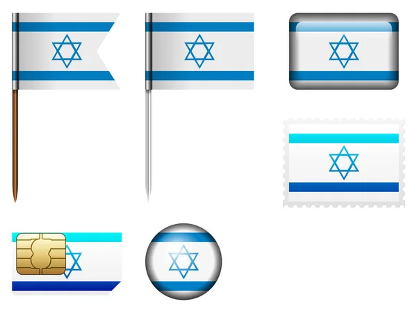 Israel flag set — Stock Vector