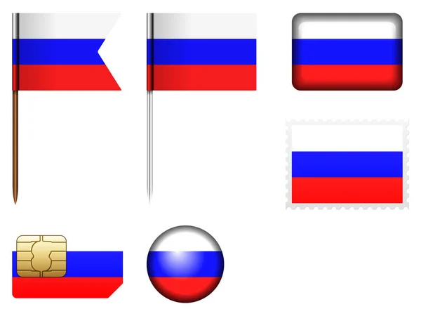 Russia bandiera impostata — Vettoriale Stock