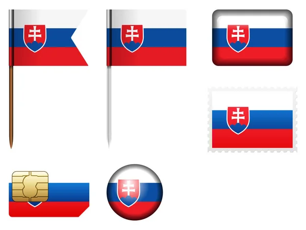 Slovakia flag set — Stock Vector