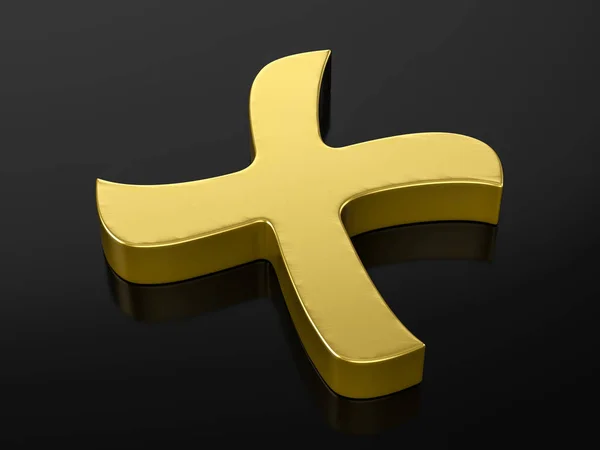 Anuluj złoty symbol — Zdjęcie stockowe