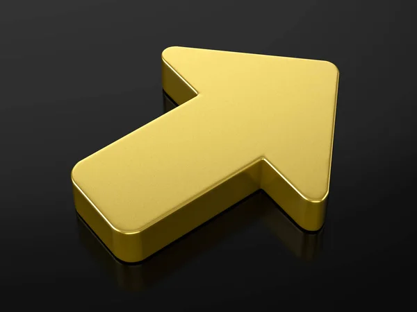 Símbolo de seta ouro — Fotografia de Stock