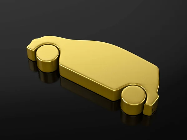 Goldenes Auto-Symbol — Stockfoto