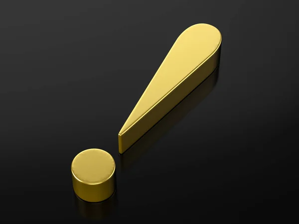 Símbolo de ponto de exclamação de ouro — Fotografia de Stock