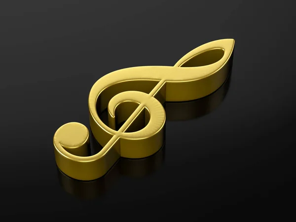 Nota de música dourada símbolo 2 — Fotografia de Stock