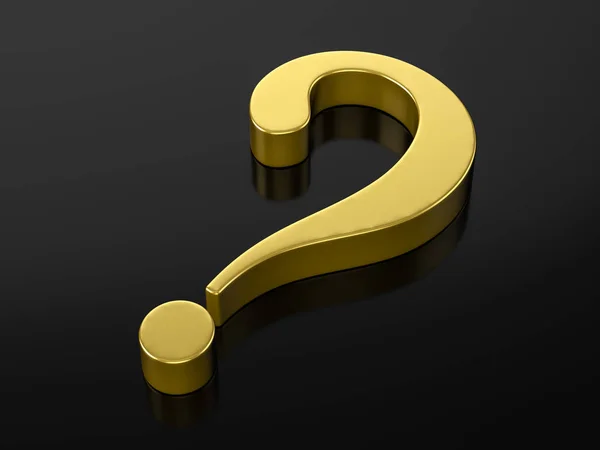 Gold question symbol — Stock Photo, Image