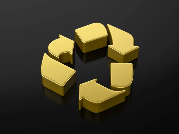Guld återvinna symbol — Stockfoto