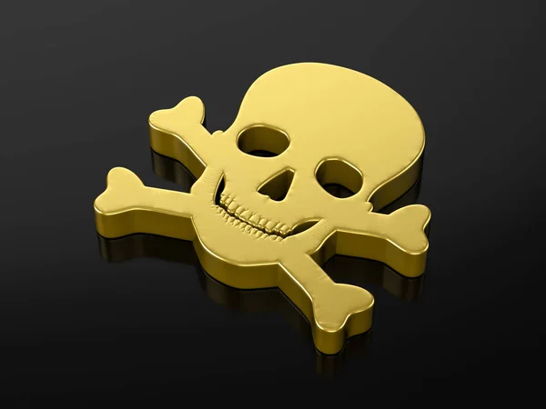 Gouden skull-symbool — Stockfoto