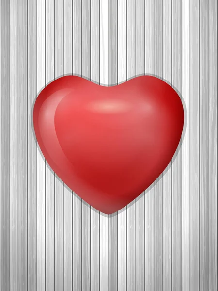 Corazón en madera backfound — Vector de stock