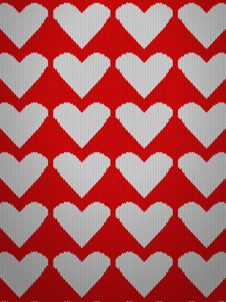 Coeurs tricotés fond — Image vectorielle
