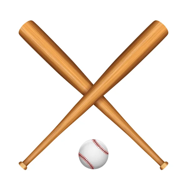 Bâton et balle de baseball — Image vectorielle