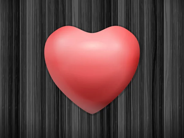 Coeur sur le dos en bois — Image vectorielle