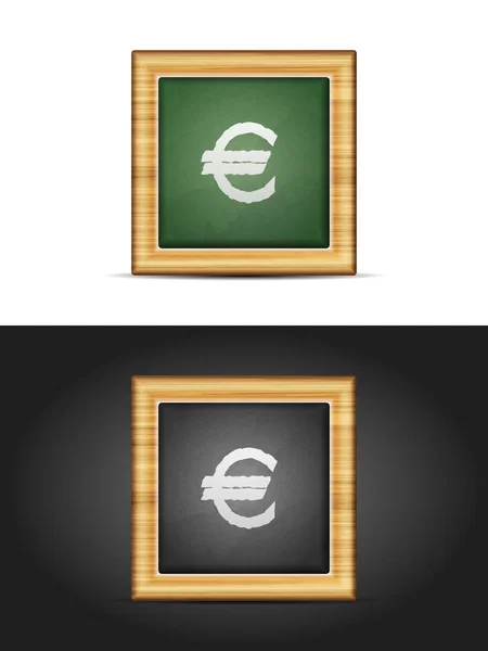 Euro sign on chalkboard — 스톡 벡터