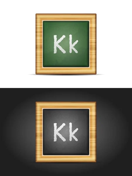 Letter K on chalkboard — Stock Vector