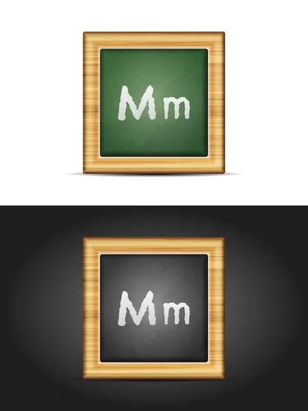 Letter M on chalkboard — Stok Vektör