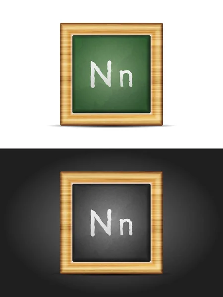 Písmeno N na tabuli — Stockový vektor