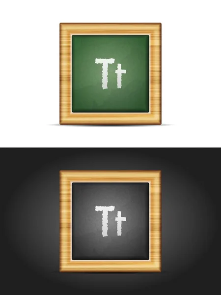 Letter T on chalkboard — Stock vektor