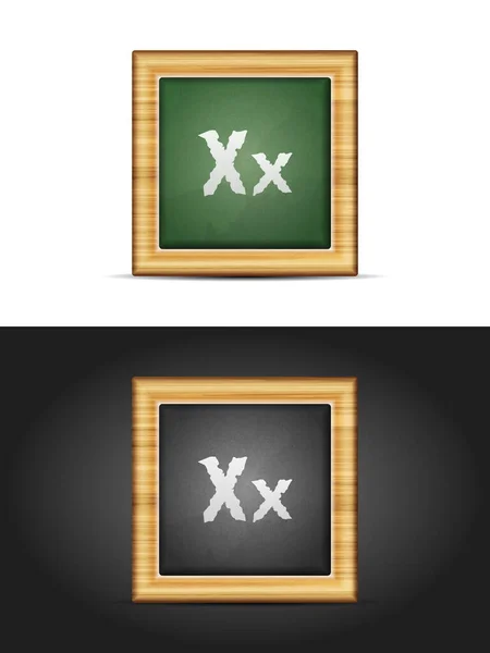 Letter X on chalkboard — Stok Vektör