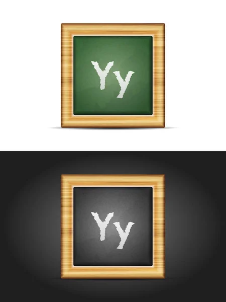 Letter Y on chalkboard — Stok Vektör