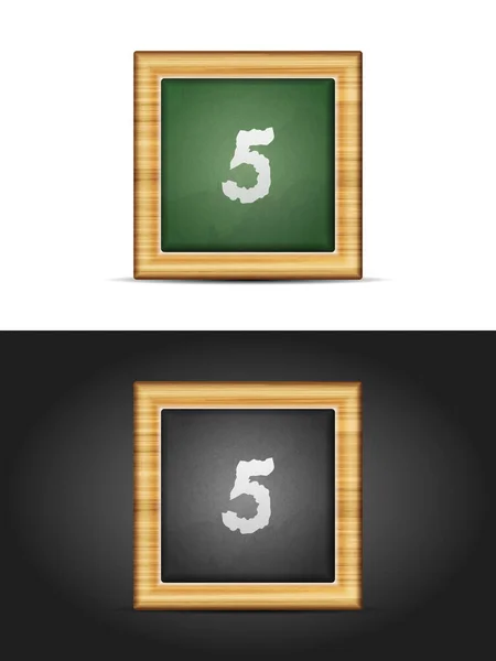 Number five on chalkboard — Stock Vector