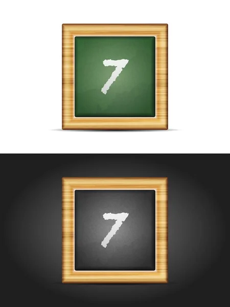 Number seven on chalkboard — Stock Vector