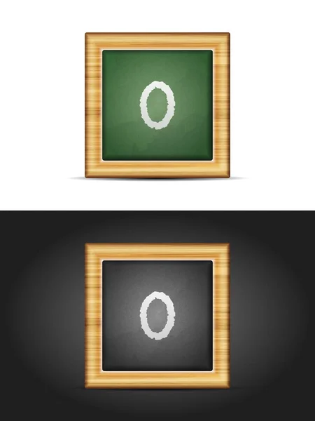 Number zero on chalkboard — Stock vektor