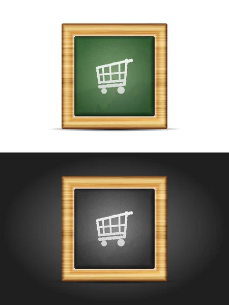 Shopping cart sign on chalkboard — Stock Vector
