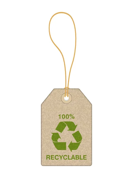 Etiqueta de precio con símbolo de reciclaje — Vector de stock
