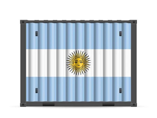 Cargo container Argentina flag — Stock Vector