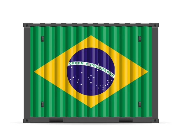 Vrachtcontainer Brazilië vlag — Stockvector