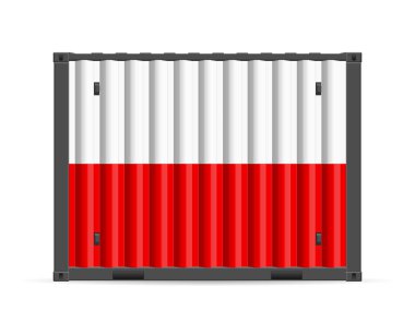 Cargo container Poland flag
