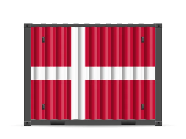 Cargo container Denmark flag — ストックベクタ