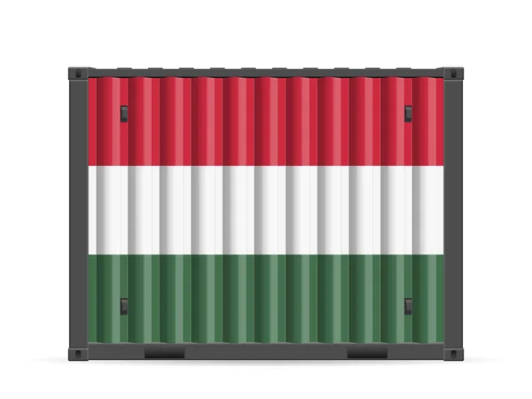 Cargo container Hungary flag — ストックベクタ