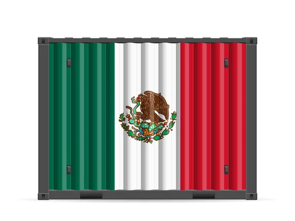 Εμπορευματοκιβώτιο Σημαία Μεξικού — Διανυσματικό Αρχείο